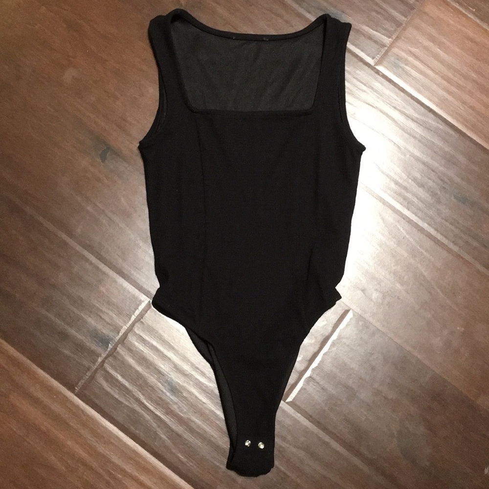 square neck ribbed body suit